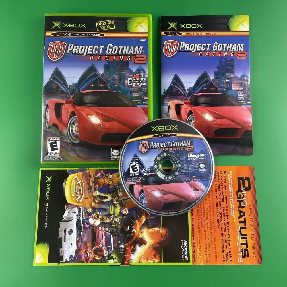 Project Gotham Racing 1 & 2 Video Game Lot (Microsoft Xbox) Complete CIB PGR